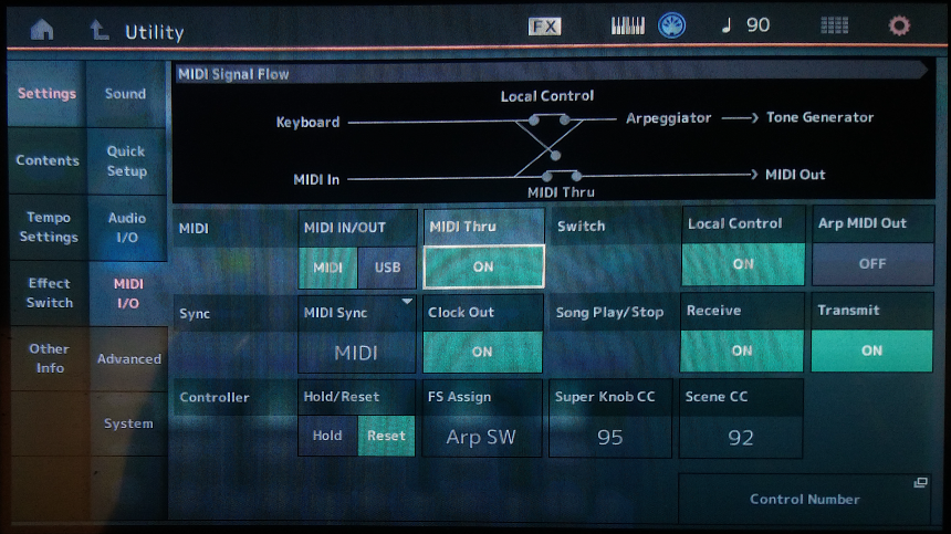 MODX/Montage Utility -> MIDI I/O